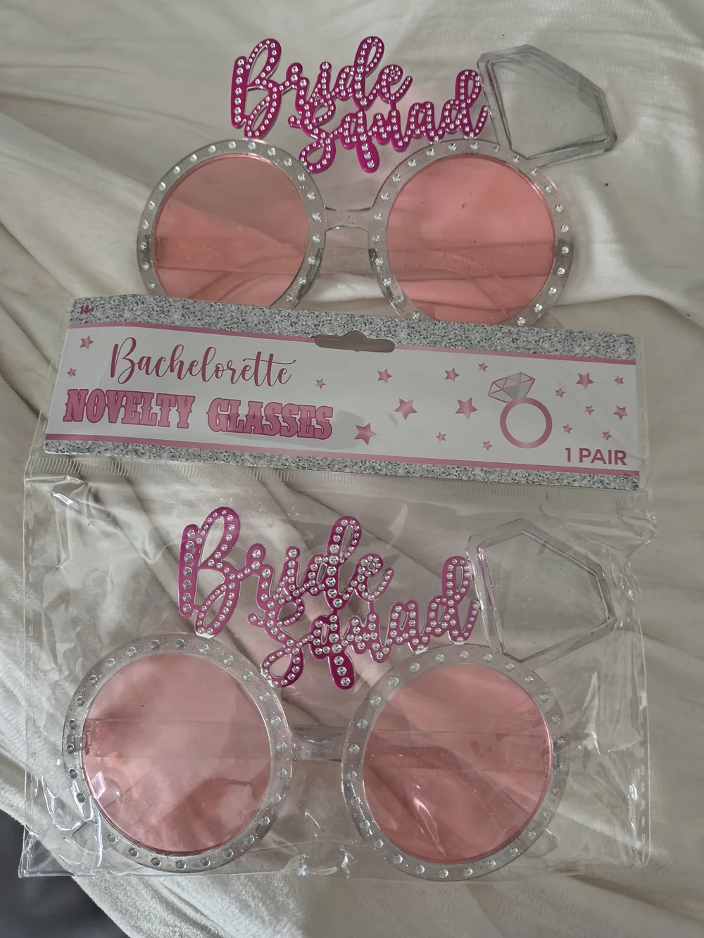 Bride Squad Pink Bachelorette Novelty Glasses - Party Accessory